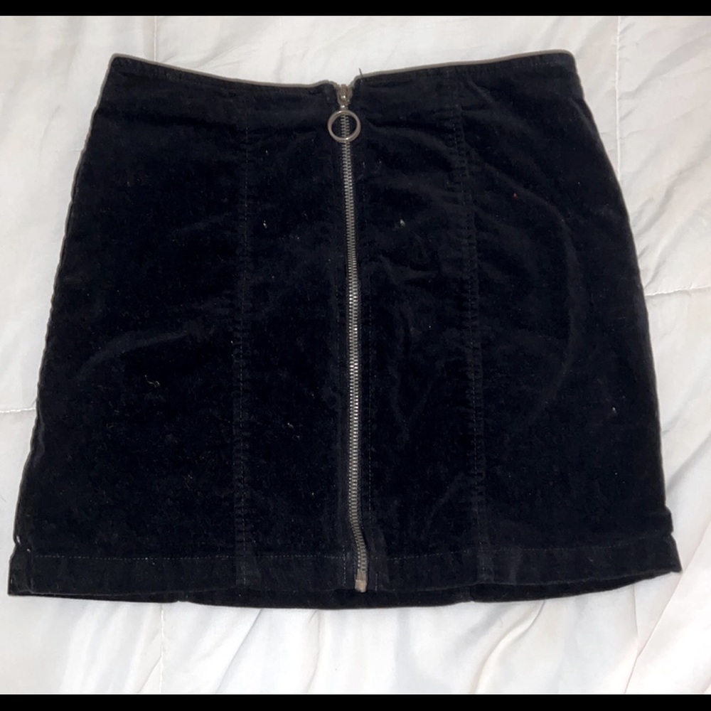 Black velvet skirt